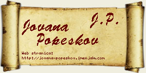 Jovana Popeskov vizit kartica